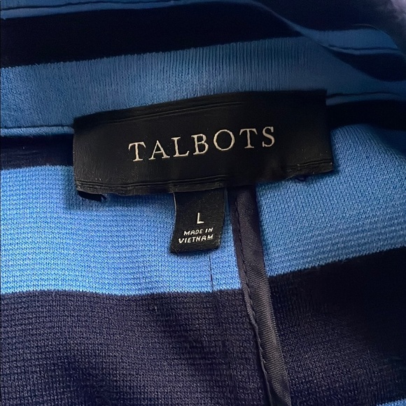 Talbots Navy and Sky Blue Striped jacket - Picture 2 of 4